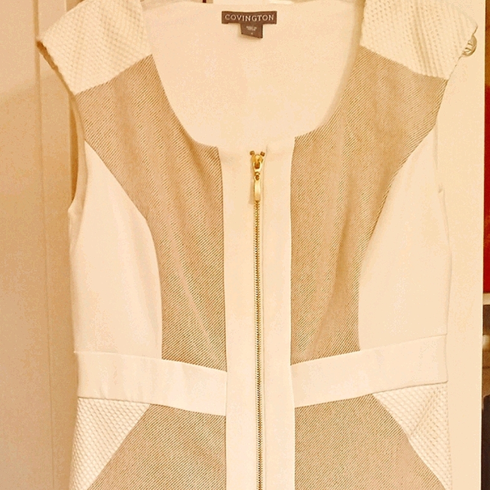 Covington dress with gold zip and blazer